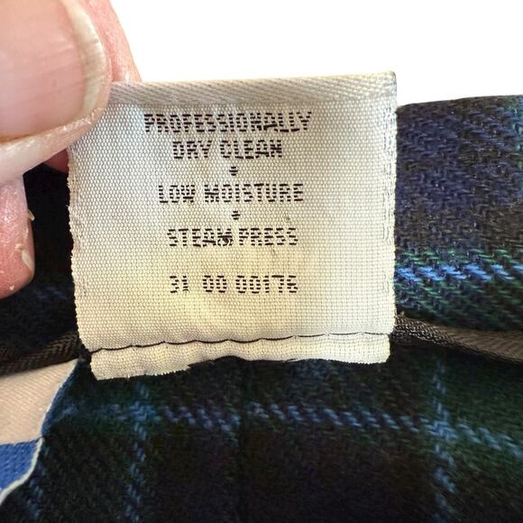 Vtg Pendleton Wool Pleated Tartan Plaid Wool Skirt 10 Black Green Preppy Prep - Picture 4 of 8